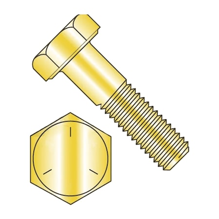 Newport Fasteners Grade 5, 5/8"-11 Hex Head Cap Screw, Zinc Yellow Steel, 8 in L, 5 PK 713191-5